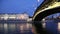 Luzhkov (Tretyakov) bridge, Night view, Moscow, Russia