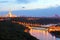 Luzhnetsky metro bridge, MSU, panorama of Moscow