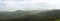 Luzicke hory mountains wide panorama, skyline view from hill stredni vrch, green forest and blue sky