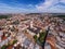 Lviv from a bird`s eye view. City from above. Lviv, view of the city from the tower