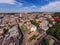 Lviv from a bird`s eye view. City from above. Lviv, view of the city from the tower