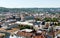 Lviv old city vintage panorama with houses roofs top view, Lviv, Ukraine.