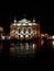 Lviv Opera House, Solomiya Krushelnytska State Academic Opera and Ballet Theatre in dark. Lviv city night landscape.  Building in