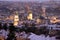 Lviv panorama in winter night, Ukraine