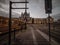 The Lviv railway station/ night view/ trams