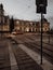 The Lviv railway station/ night view/ trams