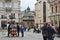 Lviv\'s main square, medieval architecture, tourists and townspeople