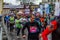 LVIV, UKRAINE - 29 OCTOBER 2017: Athletes runners start running grand prix Lviv half marathon