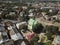 Lviv, Ukraine - 7 7 2019:Panorama of the central part of the city with a quadrocopter. Aerial drone of tourist attractions. Great
