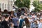 Lviv, Ukraine - August 11, 2022: People watch destroyed Russian military equipment that was destroyed in fights with the Ukrainian