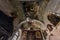 LVIV, UKRAINE - AUGUST 2019: interior dome and looking up into a old gothic or baroque uniate church ceiling and vaulting