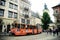 Lviv, Ukraine: city tram on the main square of Lviv.