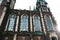 Lviv, Ukraine - February 4, 2018: St. Elizabeth church in Lviv in winter, Baroque and Gothic architecture, large panoramic windows