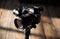 LVIV, UKRAINE - March 20, 2021 : Modern Sony camera on electronic stabilizer