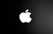 LVIV, UKRAINE - October 08, 2020 : Apple sign on grey background. Closeup photo. Iphone