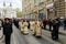 LVIV, UKRAINE - October 16, 2017 Holy Week Procession believers during the cross march marking the religious holiday of the sacred
