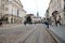 LVIV, UKRAINE - SEPTEMBER 11, 2022 Street view of the historical old city in Lviv, Ukraine