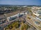 LVIV, UKRAINE - SEPTEMBER 12, 2016: Lviv Railway Station with Roof. Public Transport Bus, Tram, Train.