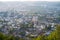 Lvov in sunset light, view from hill. City.