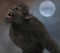 Lycan Werewolf against the background of the full moon 3d illustration