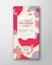 Lychee Chocolate Label. Abstract Shapes Vector Packaging Design Layout with Realistic Shadows. Modern Typography, Hand