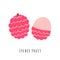 Lychee fruit flat vector illustration