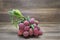 Lychee or Lichi fruit Litchi chinensis on wooden background.