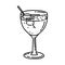 Lychee Liqueur Martini Icon. Doodle Hand Drawn or Outline Icon Style