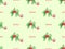 Lychee seamless pattern on green background. Pixel style