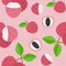 Lychee seamless pattern for wallpaper or wrapping paper