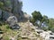 On the Lycian Way long-distance trail, Turkey: a rocky section