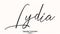 Lydia Female name - in Stylish Lettering Cursive Typography Text