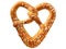 Lye Pretzel Heart Shape on white Background - Isolated