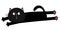 Lying cat. Cartoon baby pet character. Long body. Cute kawaii chilling black kitten head face. Happy Halloween. Greeting card