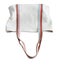 Lying handcrafted tote bag from white leather