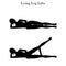 Lying leg lifts exercise silhouette