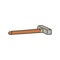 Lying metal sledgehammer on wooden handle sketch style