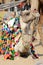 Lyinng colourful decorated camel in nomadic camp,Pushkar,Thar desert