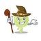 Lymph node funny but sneaky witch cartoon character design