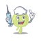 Lymph node humble nurse mascot design with a syringe
