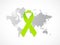 Lymphoma ribbon world map illustration design