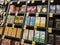 Lynnwood, WA USA - circa April 2022: Angled view of a selection of boxed wines inside a Safeway grocery store liquor aisle