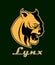 Lynx wild cat head emblem