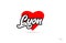 lyon city design typography with red heart icon logo