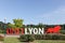 Lyon cityscape with Only Lyon sign