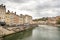 Lyon, France. April 7, 2019. Saone River in Lyon in spring, France