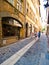 Lyon France cobblestone narrow street
