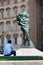 Lyon, France - MAY 19: Sculpture on Louis Pradel square.