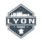 Lyon France Travel Stamp Icon Skyline City Design Tourism. Vector Passport Seal.