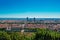 Lyon panorama elevated view on sunny day. Aerial panoramic view of Lyon with the skyline. Top view of Lyon cityscape with Pont